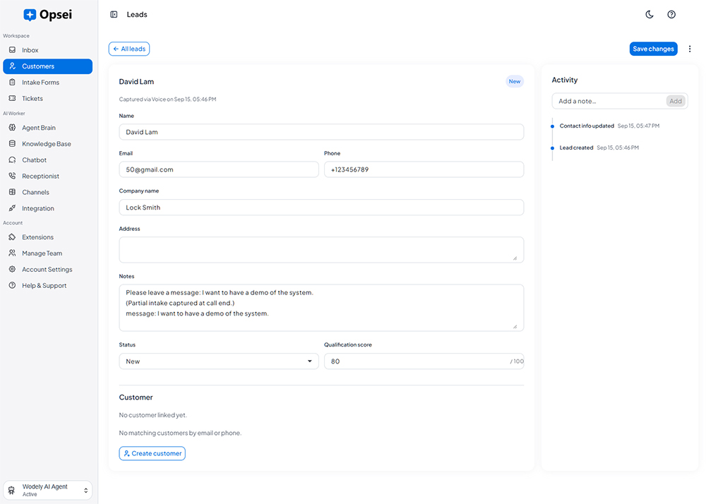 Opsei AI CRM
